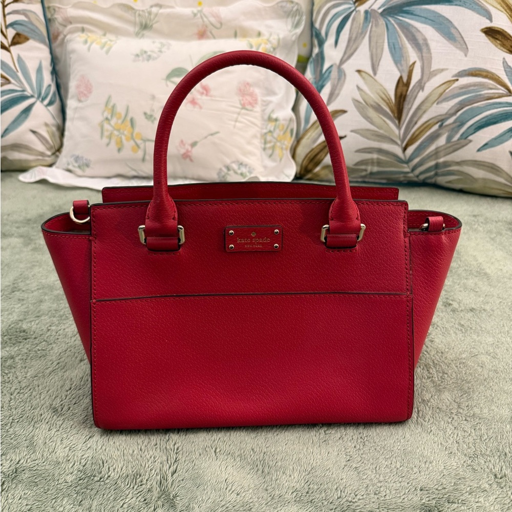 Red Kate Spade Grove Street Leather Lana Satchel - Small